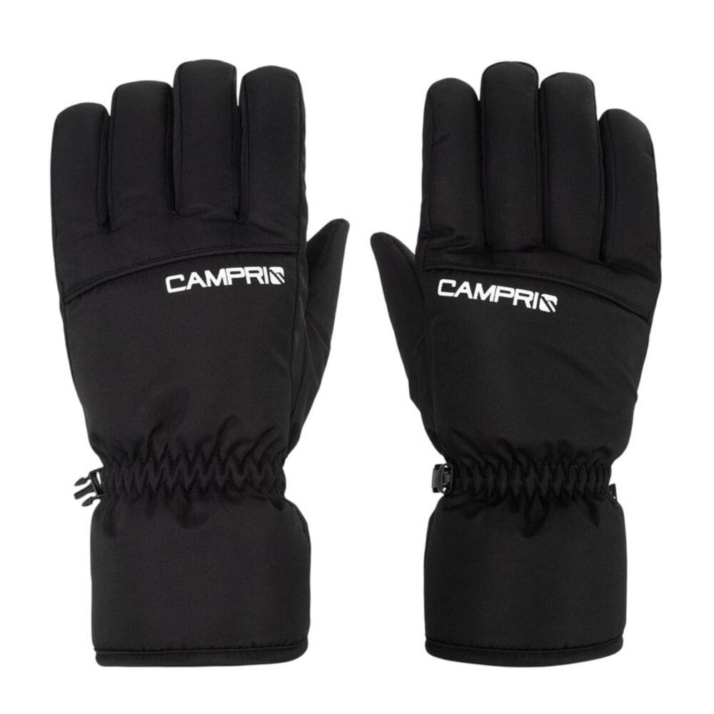 Campri Mens Logo Ski Gloves / Black